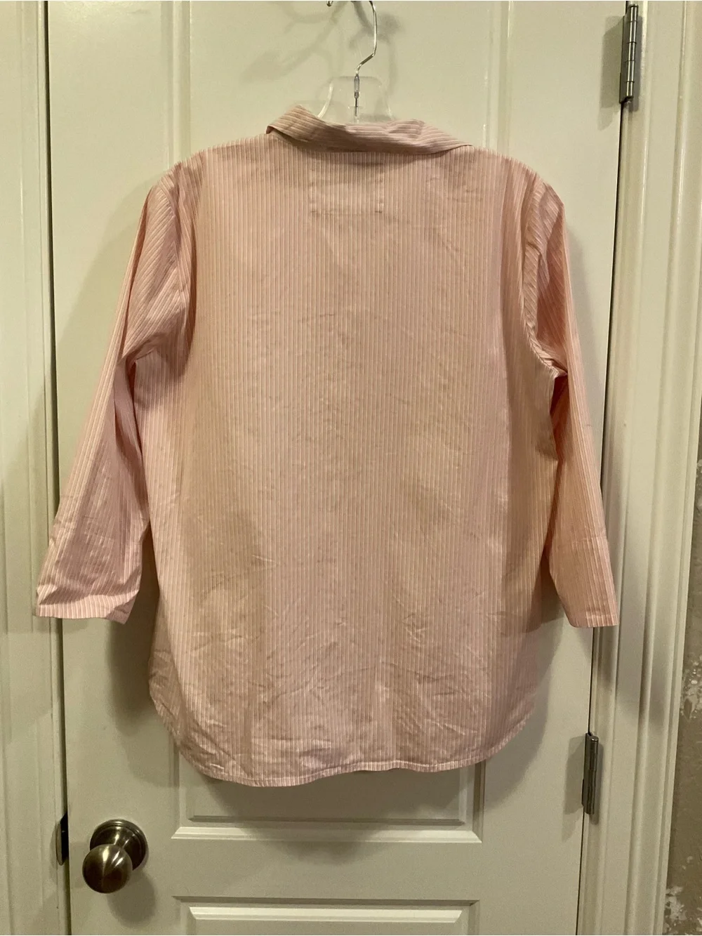 Lafayette 148 New York Coral Striped Button Down - S - Picture 7 of 9